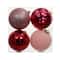 Assorted 4 Pack 4.7" Pink & Red Shatterproof Ball Ornaments, 1pc. by Ashland®